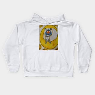 Standing on moon Kids Hoodie